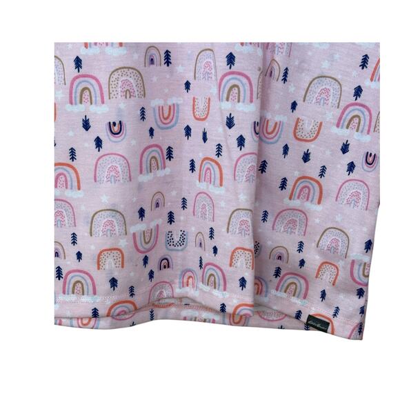 Eddie Bauer Sleep Top Girls Large Pink Sleepwear Pajama Rainbow Arrow Lounge - Picture 3 of 8